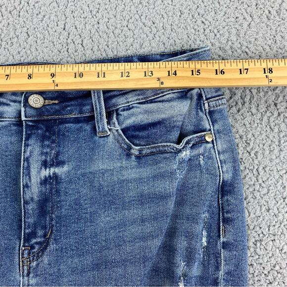 Judy Blue Women's Heavy Destroyed Distressed Straight Fit Jeans - Size: 13/31 - Picture 9 of 15